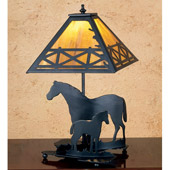 Rustic Horse and Foal Table Lamp - Meyda Tiffany 26727