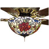 Tiffany Renaissance Rose Fan Light Fixture - Meyda 27458