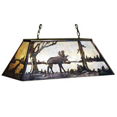 Rustic Moose Mica Billiards Lamp - Meyda Tiffany 28529