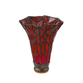 Tiffany Pond Lily 4"W X 5.5"H Red Shade - Meyda 28656
