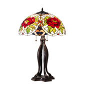 Tiffany Renaissance Rose 30" High Table Lamp - Meyda 28804