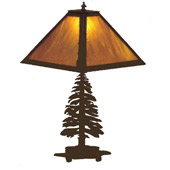 Rustic Pine Tree Table Lamp - Meyda Tiffany 27103
