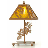 Rustic Pine Tree Table Lamp - Meyda Tiffany 30158