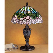 Tiffany Cabbage Rose Accent Lamp - Meyda Tiffany 30343