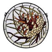 Rustic Pine Cone Window - Meyda Tiffany 30448