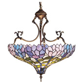 Tiffany Classic Wisteria Inverted Hanging Lamp - Meyda Tiffany 30450