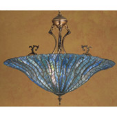 Tiffany Lotus Leaf Inverted Hanging Lamp - Meyda Tiffany 30993