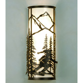 Rustic Skier Through The Trees Wall Sconce - Meyda 31515