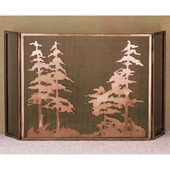 Rustic Tall Pines Fireplace Screen - Meyda Tiffany 32281