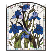 Tiffany Iris Stained Glass Window - Meyda 36074