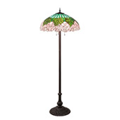 Tiffany Cabbage Rose 62" High Floor Lamp - Meyda 37706