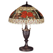 Tiffany Roses & Scroll Large Table Lamp - Meyda Tiffany 37788