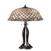 Tiffany Fishscale 30" High Table Lamp - Meyda 38594