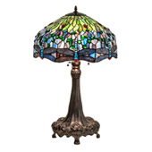 Tiffany Hanginghead Dragonfly 31" High Table Lamp - Meyda 47552