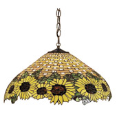Tiffany Wicker Sunflower Hanging Lamp - Meyda Tiffany 47627
