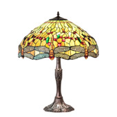 Tiffany Hanginghead Dragonfly 26" High Table Lamp - Meyda 47960