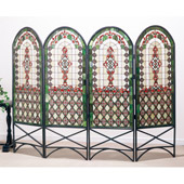 Tiffany Classical Quartrefoil Four Panel Room Divider - Meyda Tiffany 48808