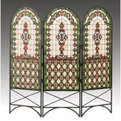 Tiffany Classical Quartrefoil Three Panel Room Divider - Meyda Tiffany 48809