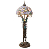 Tiffany Magnolia Nouveau Floral Floor Lamp - Meyda 49874