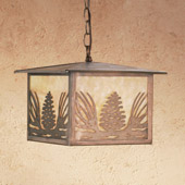 Rustic Mountain Pine Lantern Pendant - Meyda 51002