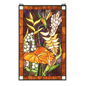 Tropical Tropical Floral Stained Glass Window - Meyda 51539