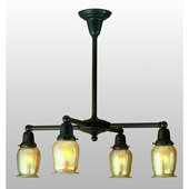 Traditional Oyster Bay Favrile Four Light Chandelier - Meyda 56621