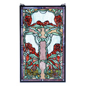 Tiffany Nouveau Waterlily Stained Glass Window - Meyda Tiffany 65711