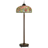 Tiffany Oriental Poppy 78" High Floor Lamp - Meyda 66516