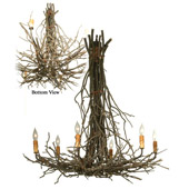 Rustic Twigs Six Light Chandelier - Meyda 67729
