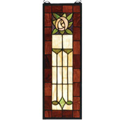 Craftsman/Mission Pasadena Rose Stained Glass Window - Meyda Tiffany 67791