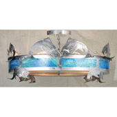 Rustic Catch Of The Day Trout Semi-Flush Ceiling Fixture - Meyda 68166