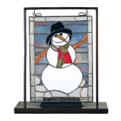 Novelty Snowman Lighted Mini Tabletop Window - Meyda 68340
