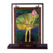 Tiffany Pond Lily Lighted Mini Tabletop Window - Meyda 68353