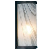 Contemporary Cylinder Blanco Swirl Fused Glass Wall Sconce - Meyda 68815
