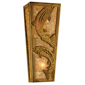 Rustic Leaping Trout Wall Sconce - Meyda 69242