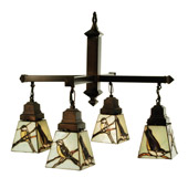 Rustic Early Morning Visitors Four Light Chandelier - Meyda 69276