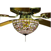 Tiffany Turning Leaf Fan Light Fixture - Meyda 72650