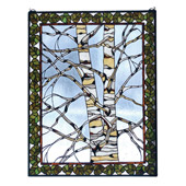 Rustic Birch Tree Stained Glass Window - Meyda Tiffany 73265