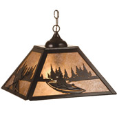 Rustic Kayaker Hanging Lamp - Meyda Tiffany 74156