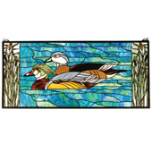 Rustic Ducks Stained Glass Window - Meyda Tiffany 77712