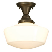 Traditional Schoolhouse With Traditional Globe Semi-Flush Ceiling Fixture - Meyda 78011