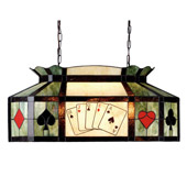 Novelty Texas Hold'Em Poker Oblong Hanging Lamp - Meyda Tiffany 81487