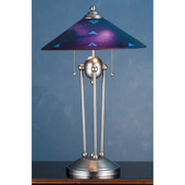 Contemporary Deco Ball Plum Crazy Fused Glass Table Lamp - Meyda 82485