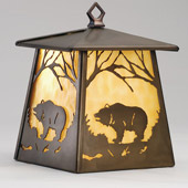 Rustic Grizzly Bear At Dawn Wall Sconce - Meyda 82640