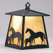 Rustic Mare & Foal Lantern Hanging Lamp - Meyda Tiffany 82644