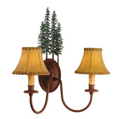 Rustic Tall Pines Wall Sconce - Meyda 98727