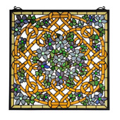 Tiffany Shamrock Garden Stained Glass Window - Meyda 99027