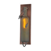 Casual Tuscan Vineyard Frosted Green Wine Bottle Pocket Wall Sconce - Meyda 99633