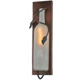 Casual Tuscan Vineyard Frosted White Wine Bottle Pocket Wall Sconce - Meyda 99640