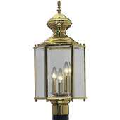 Classic/Traditional BrassGUARD Lantern Outdoor Post Mount Fixture - Progress Lighting P5432-10